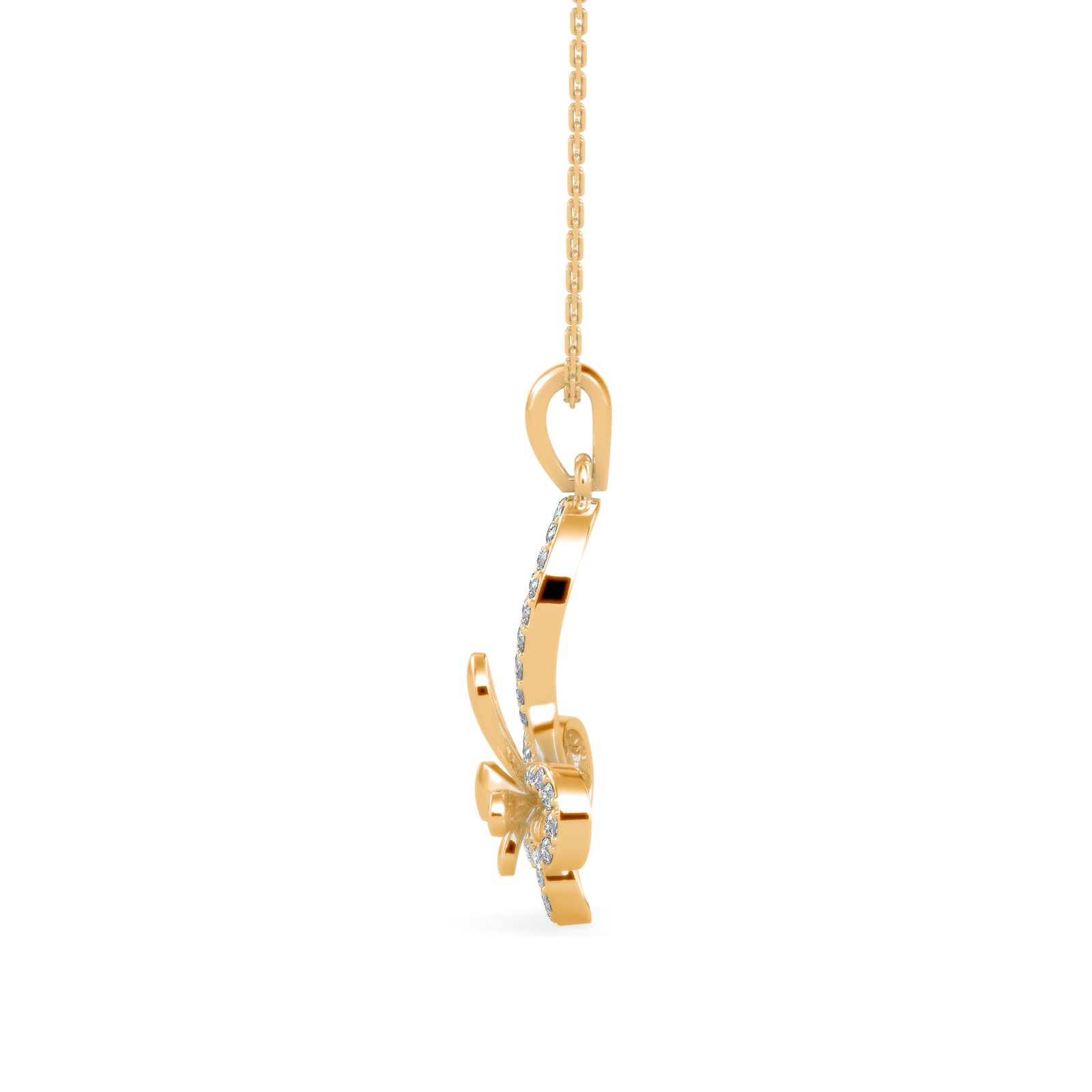 Happy Butterfly Diamond Pendant In Pure Gold By Dhanji Jewels