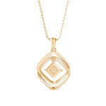Interlocked Curved Square Diamond Pendant In Pure Gold By Dhanji Jewels
