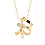 Bow Knot Diamond Pendant In Pure Gold By Dhanji Jewels