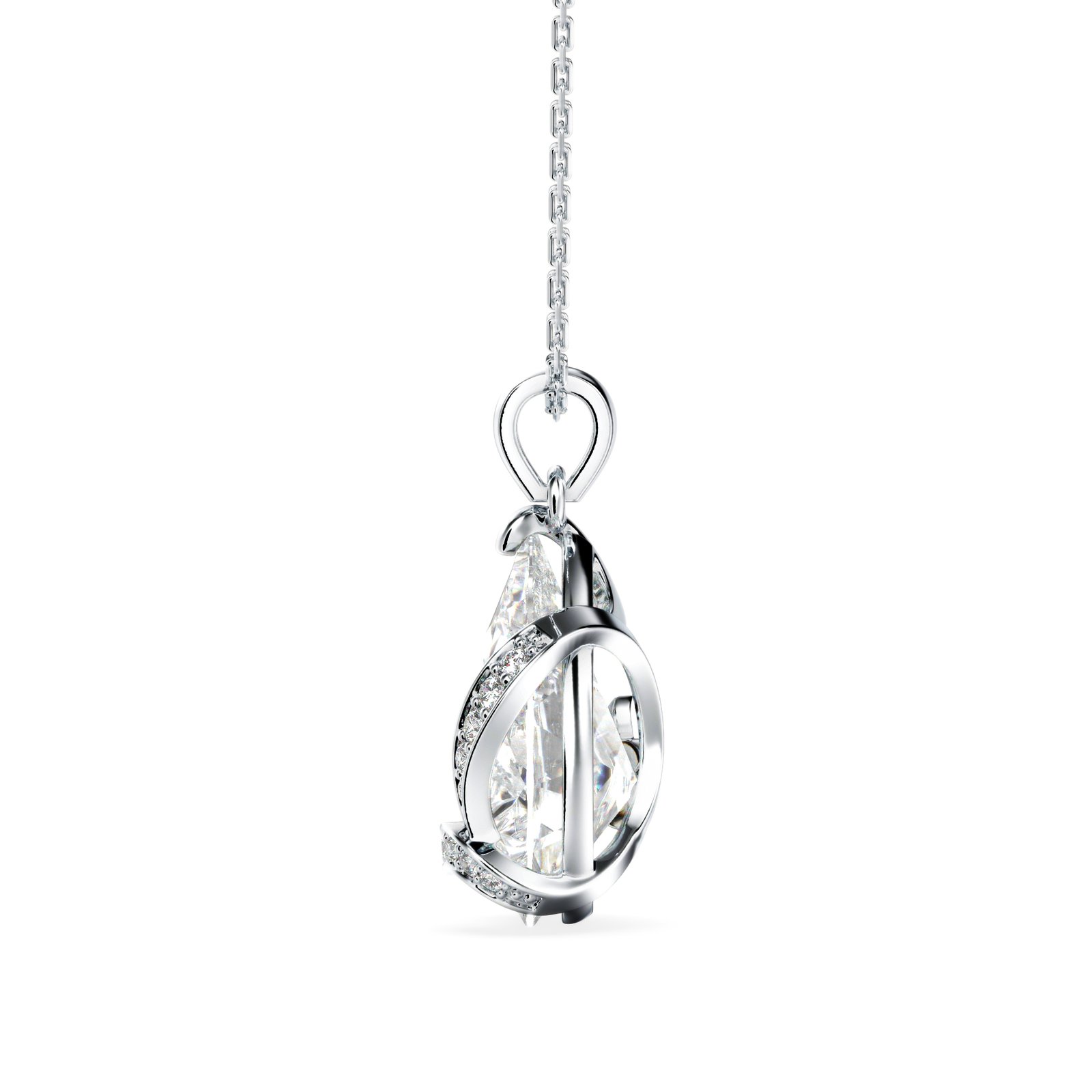 Solitaire Drop Diamond Pendant In Pure Gold By Dhanji Jewels