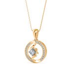 Attractive Diamond Pendant In Pure Gold By Dhanji Jewels