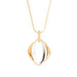 Oval Two Toned Diamond Pendant In Pure Gold By Dhanji Jewels