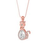 Bright Kitty Diamond Pendant In Pure Gold By Dhanji Jewels