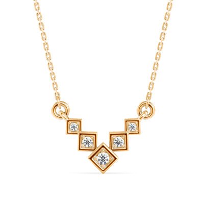 Checker Cube Diamond Pendant In Pure Gold By Dhanji Jewels