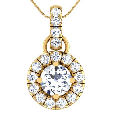 Crystal Of Heaven Diamond Pendant In Pure Gold By Dhanji Jewels