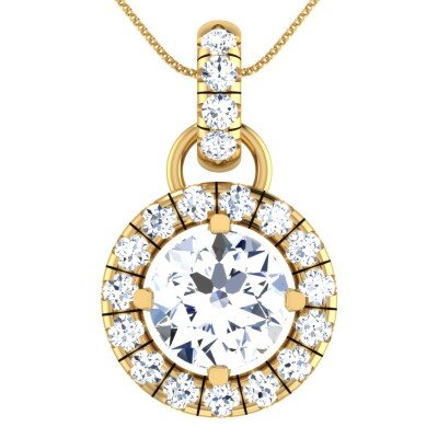 Heavenly Crystal Diamond Pendant In Pure Gold By Dhanji Jewels