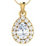 Divine Dewdrop Diamond Pendant In Pure Gold By Dhanji Jewels