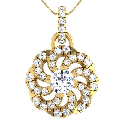 Floral Drift Diamond Pendant In Pure Gold By Dhanji Jewels