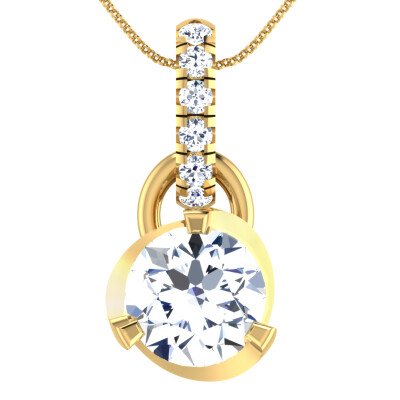 Charming Solitaire Diamond Pendant In Pure Gold By Dhanji Jewels