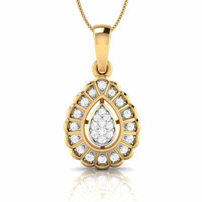 Floral Leaf Diamond Pendant In Pure Gold By Dhanji Jewels