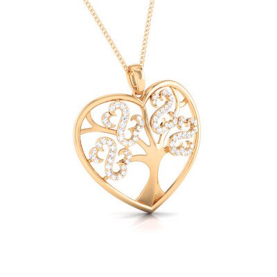 Growing Love Diamond Pendant In Pure Gold By Dhanji Jewels