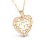 Puzzled Heart Diamond Pendant In Pure Gold By Dhanji Jewels
