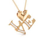 Fancy L.O.V.E Diamond Pendant In Pure Gold By Dhanji Jewels