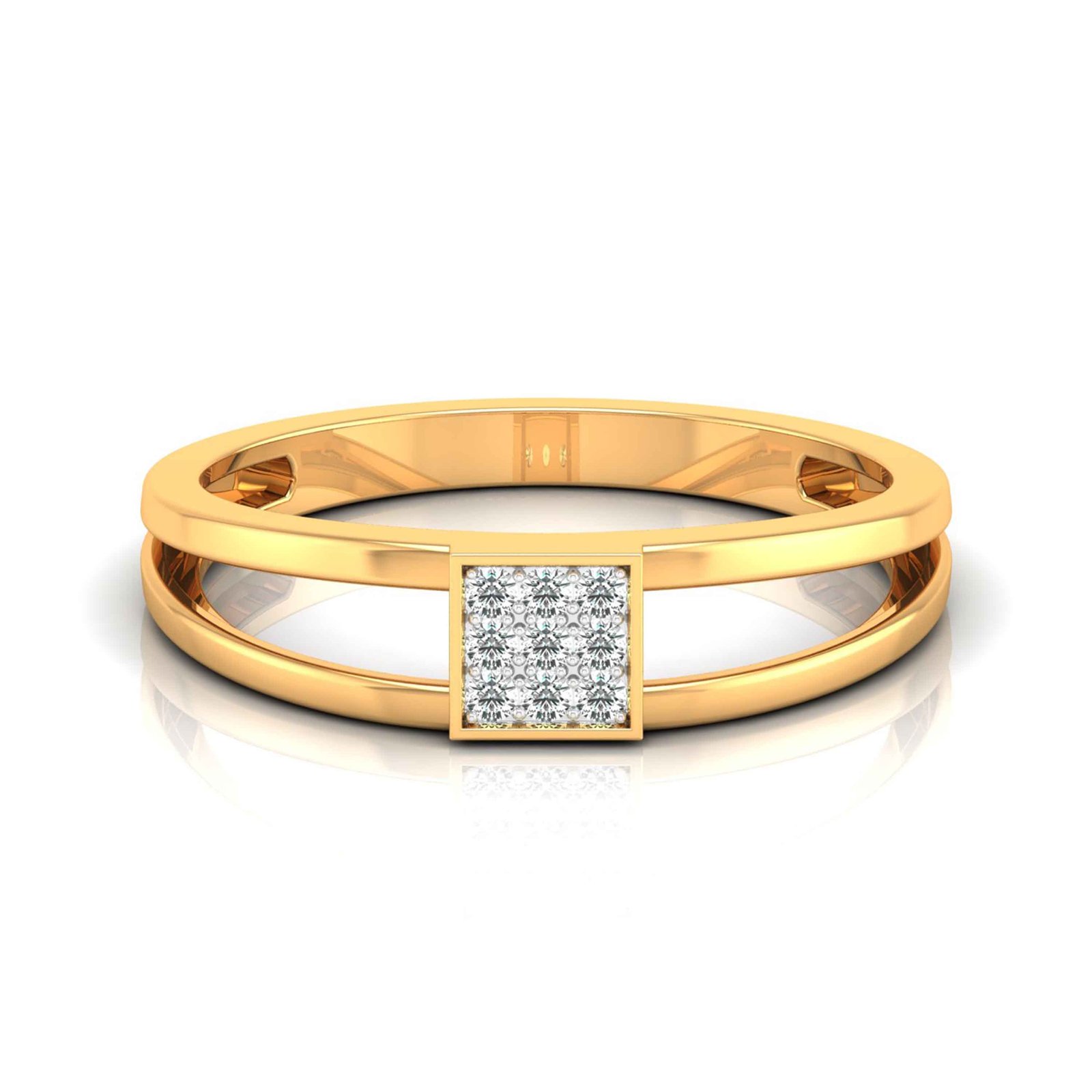 Square Shaped Diamond Ring In Pure Gold By Dhanji Jewels