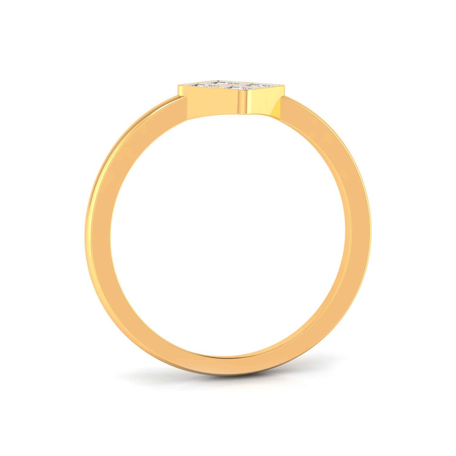 Tilted Cubic Diamond Ring In Pure Gold By Dhanji Jewels