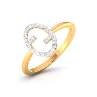 Oval Shape  Diamond  Ring In Pure Gold By Dhanji Jewels