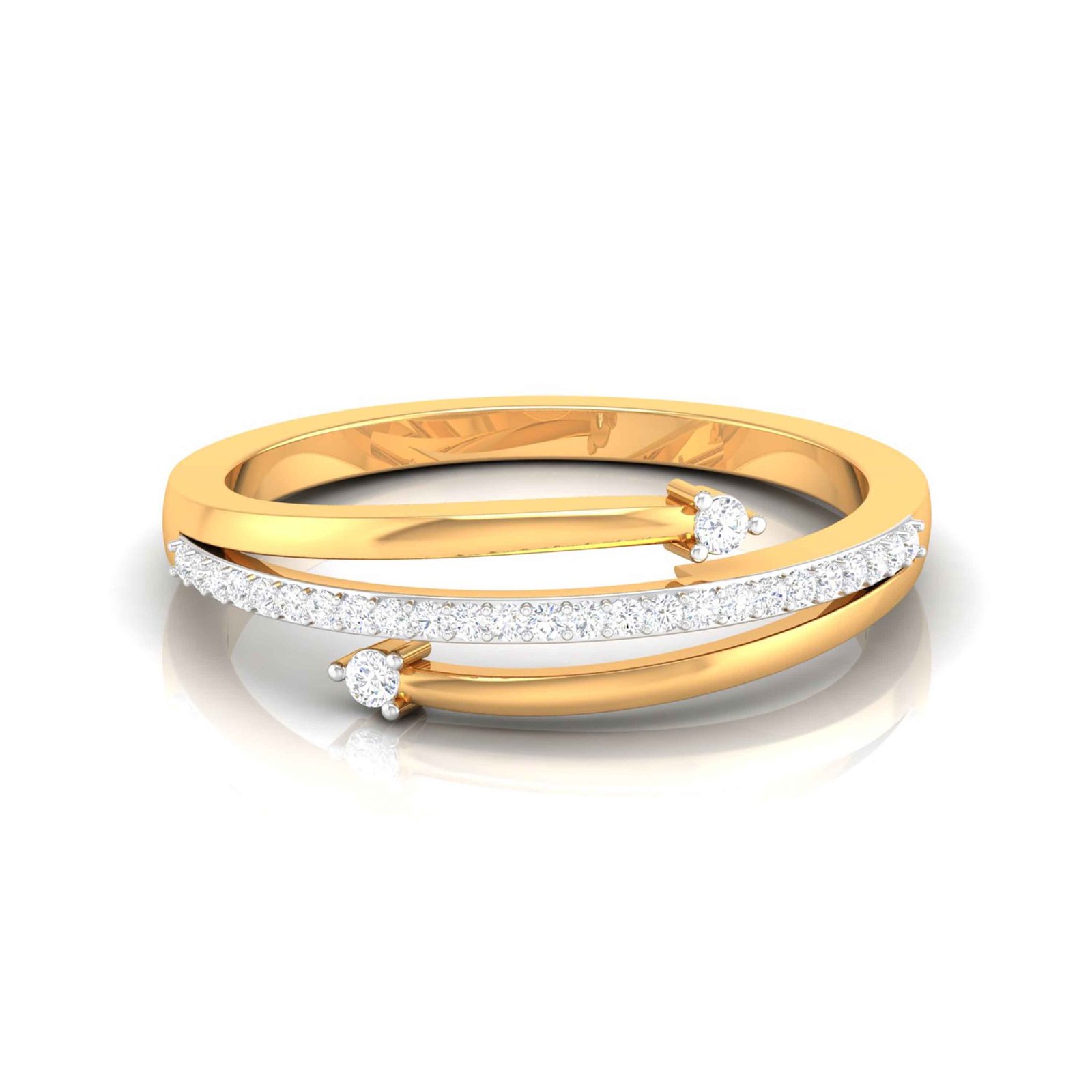 Pretty Love Diamond Ring In Pure Gold By Dhanji Jewels