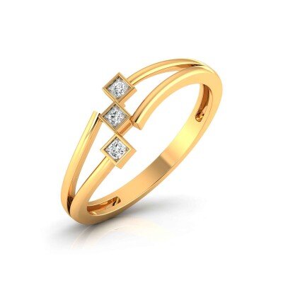 Linked Cube Diamond Ring In Pure Gold By Dhanji Jewels