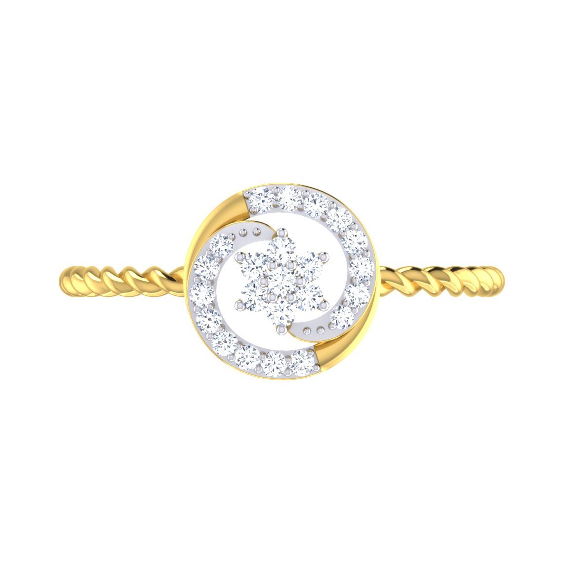 Pretty Heather Diamond Ring In Pure Gold By Dhanji Jewels