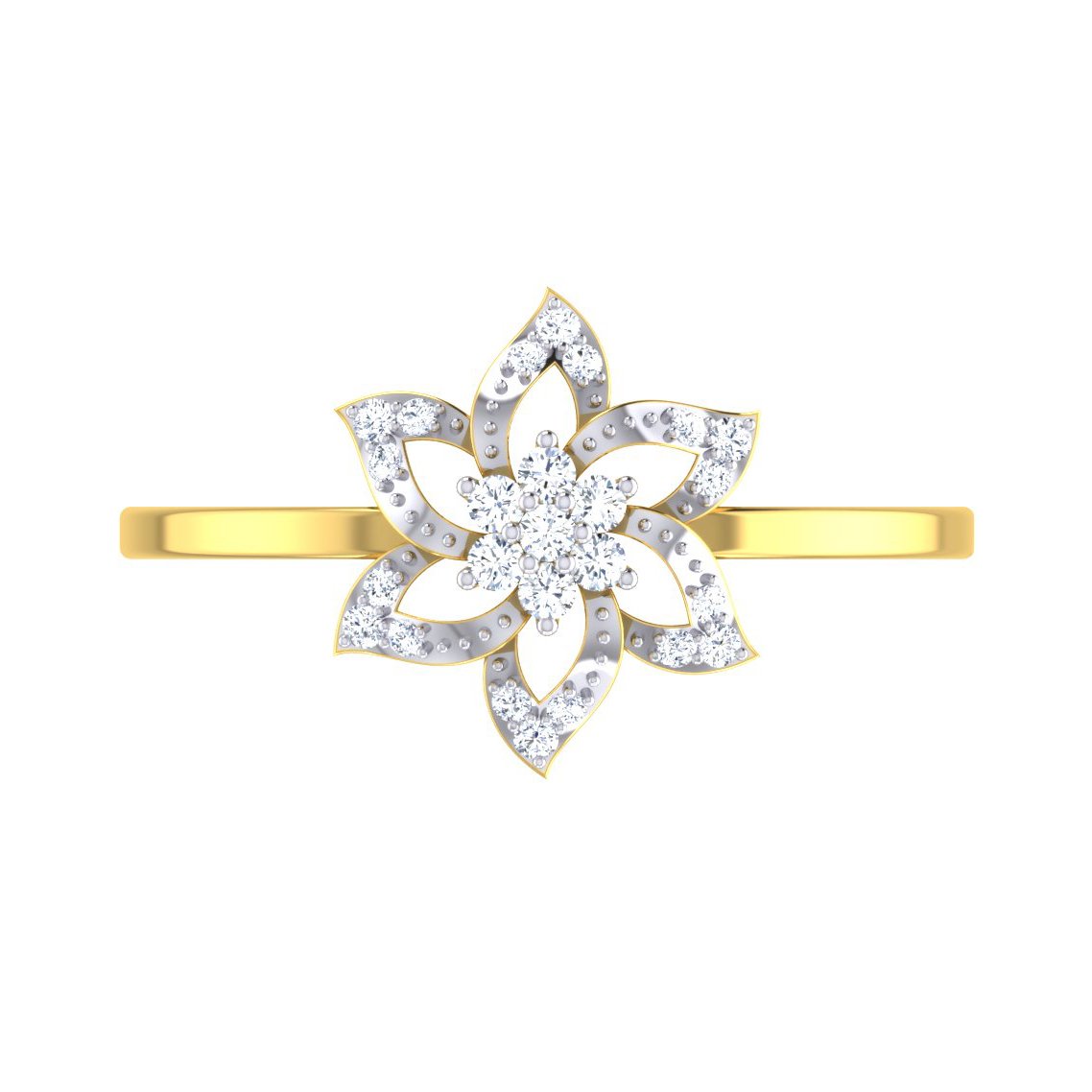 Floral Hana Diamond Ring In Pure Gold By Dhanji Jewels