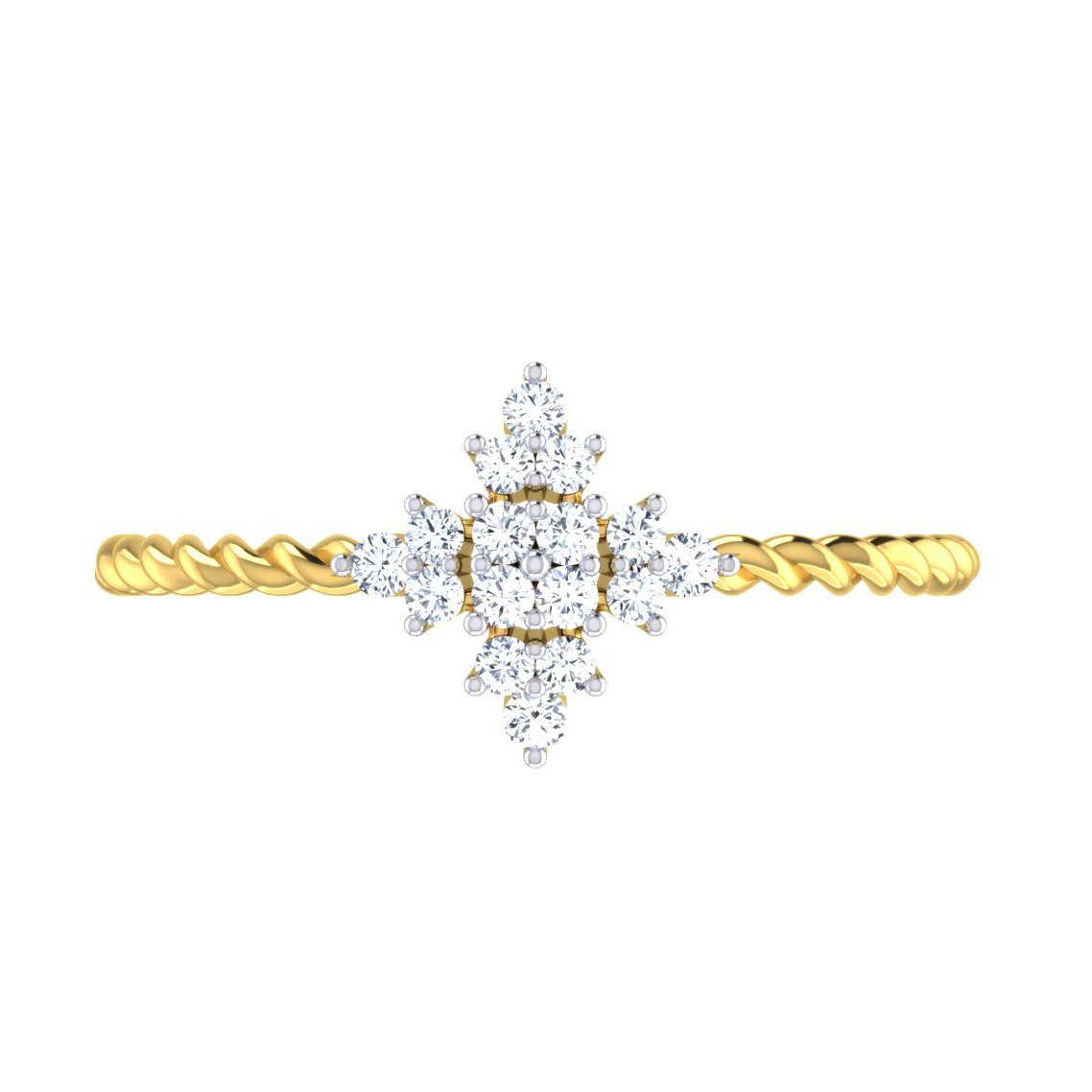 Chrisantha Diamond Ring In Pure Gold By Dhanji Jewels