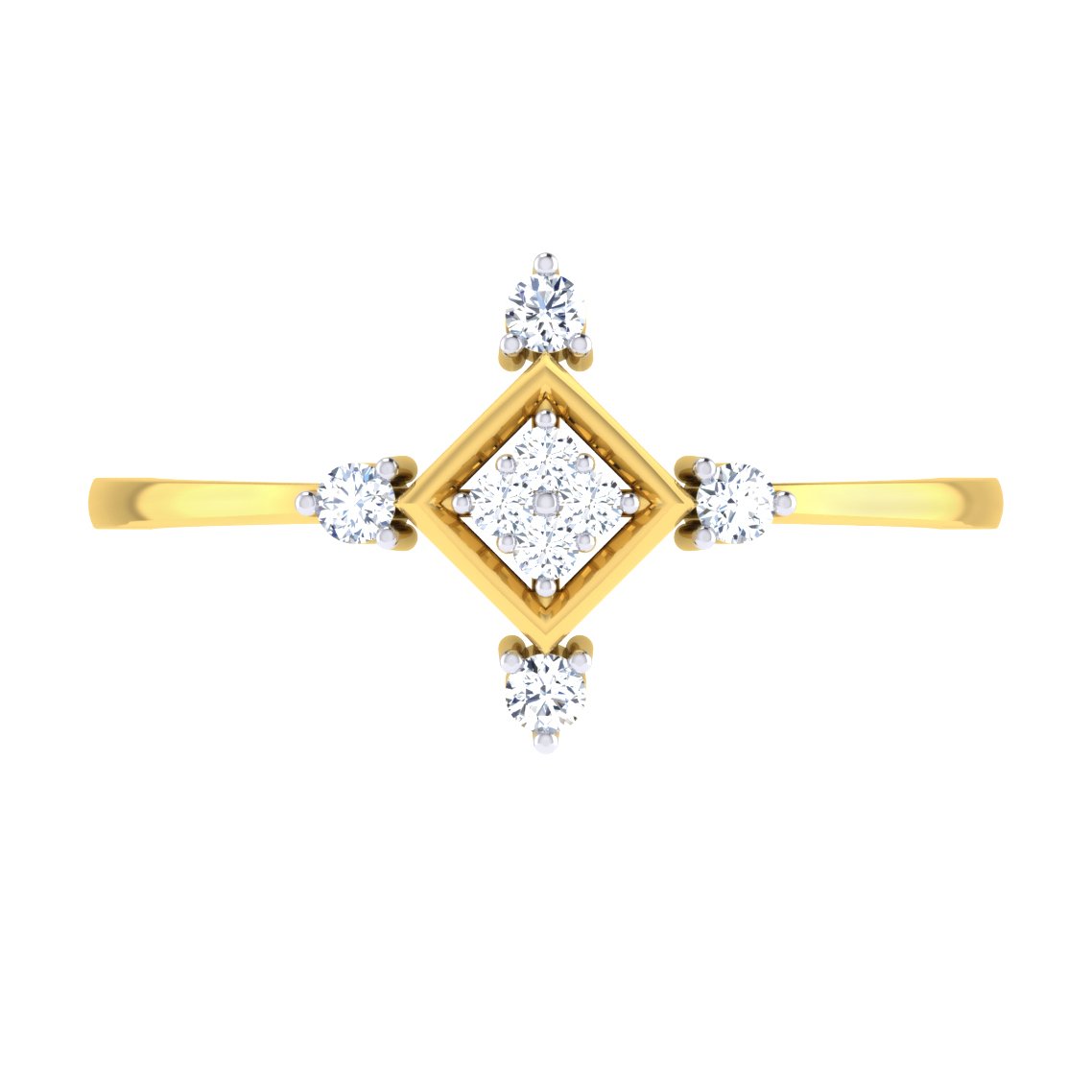Four Edged Diamond Ring In Pure Gold By Dhanji Jewels