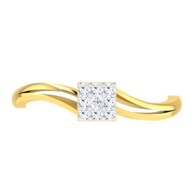 Cubic Diamond Ring In Pure Gold By Dhanji Jewels