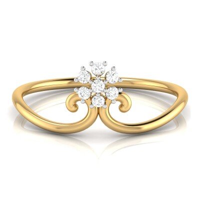 Floral Tiara Diamond Ring In Pure Gold By Dhanji Jewels