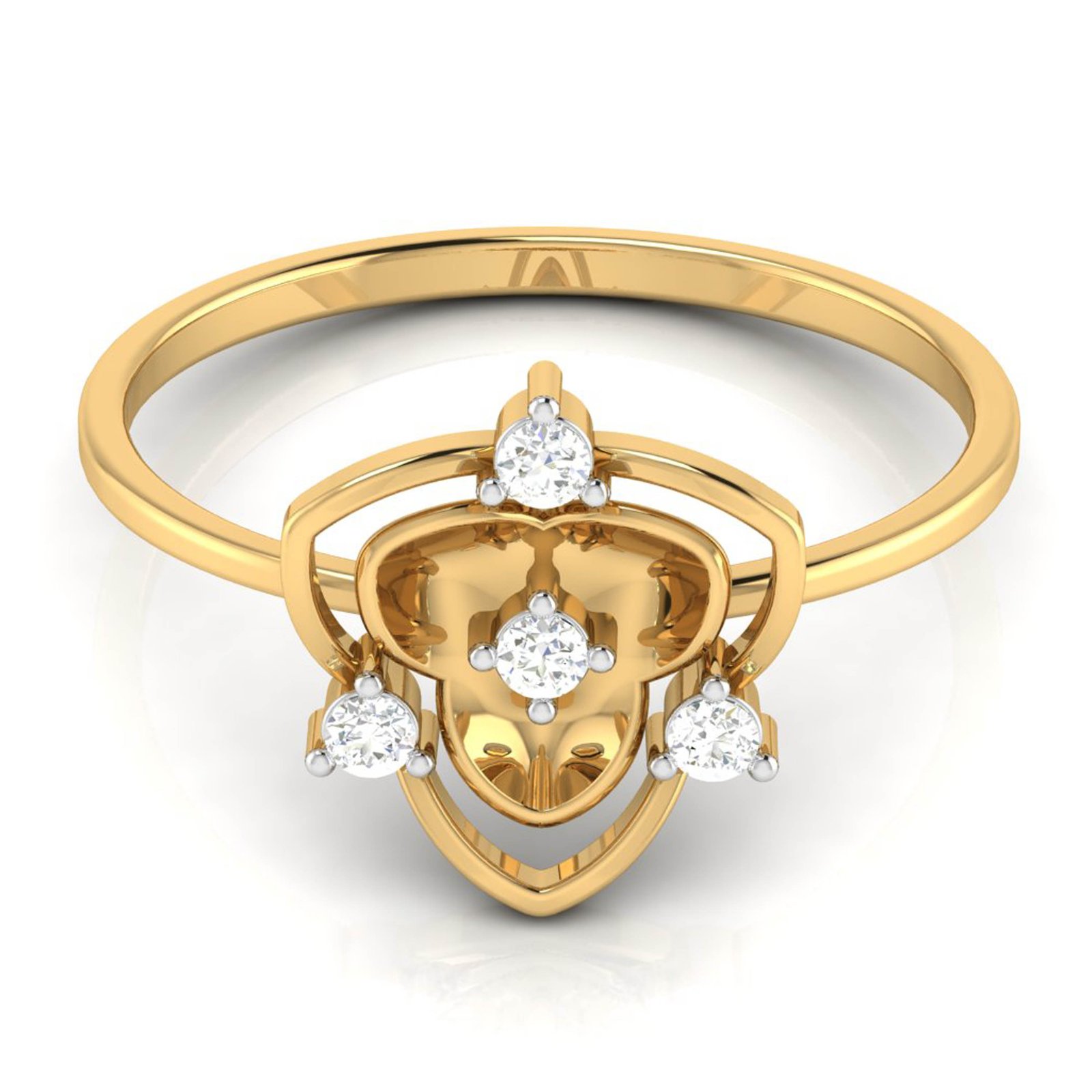 Motif Diamond Ring In Pure Gold By Dhanji Jewels