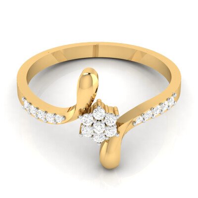 Floral Spirit Diamond Ring In Pure Gold By Dhanji Jewels