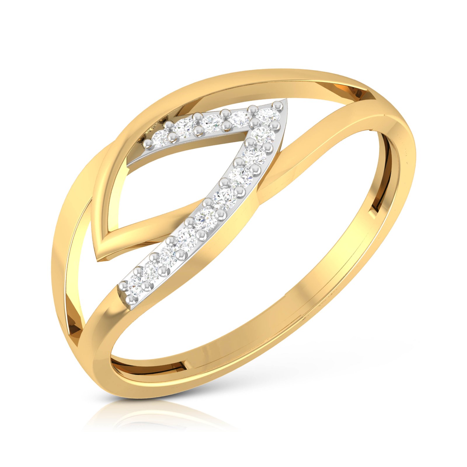Secured Bond Diamond Ring In Pure Gold By Dhanji Jewels